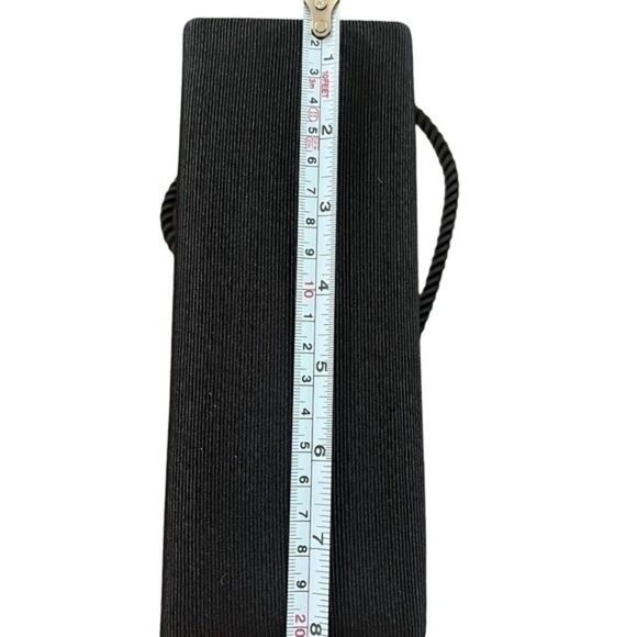 Women Evening Bag Black Gold Finish Design and Rope Straps Inside Flap Pocket - Picture 16 of 16